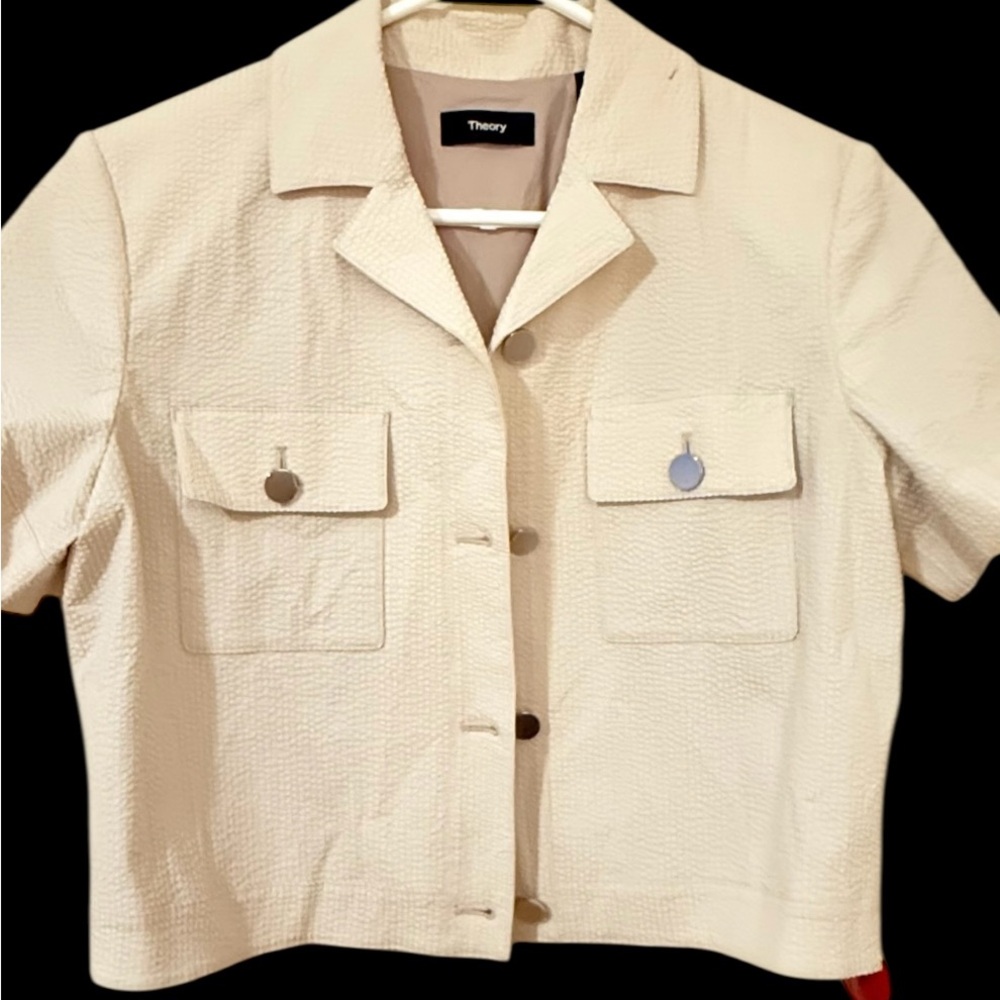 Theory Off-White Textured Blazer